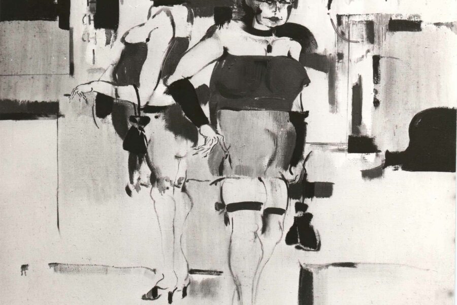 Miroslav Netík, Šlapky, 1984, olej, foto: Michal Novák